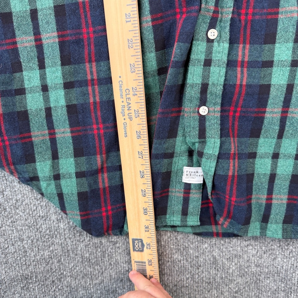 Frank & Eileen Mackenzie Plaid Flannel Shirt Womens OS Green Red Cotton - Picture 8 of 10